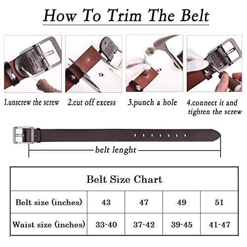 Men’s Belt, OVEYNERSIN Genuine Leather Causal Dress Belt for Men with ...